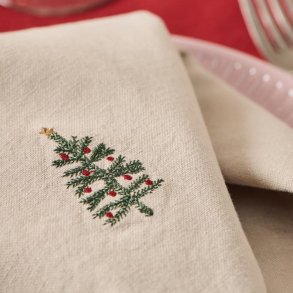 Stofserviet - Juletr - Mistelten - Hrfarvet