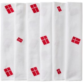 Dug - Aflang m/danske flag hvid - 150 x 250 cm