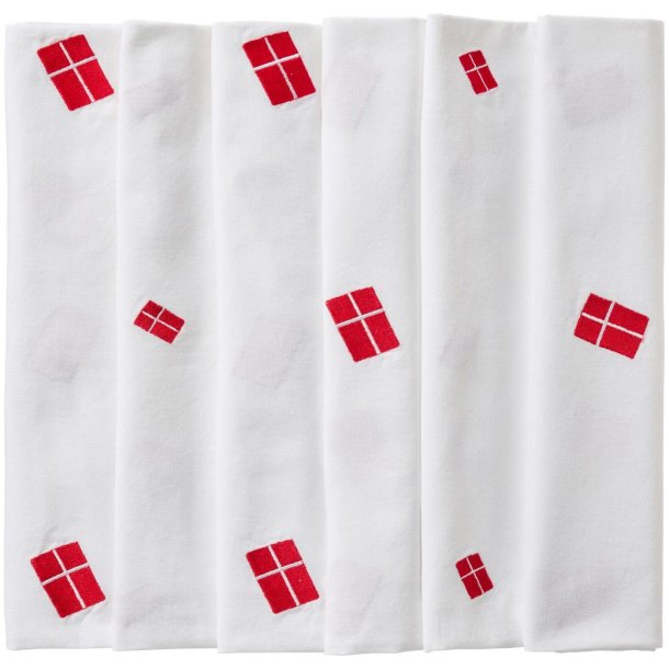 Dug - Aflang m/danske flag hvid - 150 x 250 cm