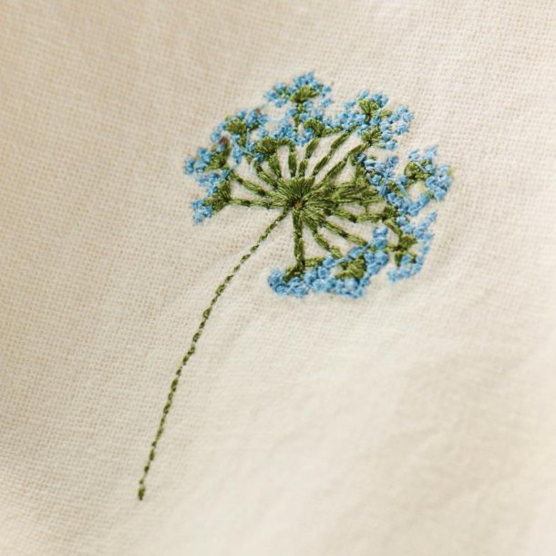 Stofserviet - Flora - Bl� sk�rmblomst - Butter cream - 40 x 40 cm