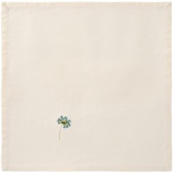 Stofserviet - Flora - Bl� sk�rmblomst - Butter cream - 40 x 40 cm