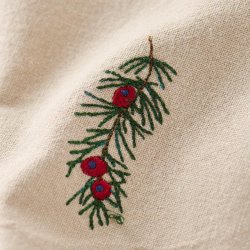 Stofserviet - Tradition  - Gren med r�de b�r - H�rfarvet