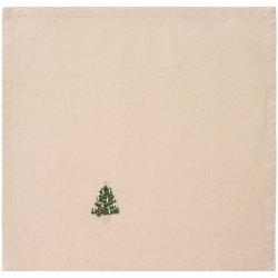 Stofserviet - Tradition  - Juletr� i kurv - H�rfarvet