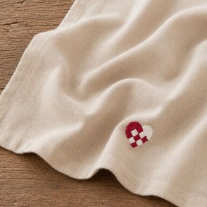 Stofserviet - Tradition - Flettet hjerte - H�rfarvet