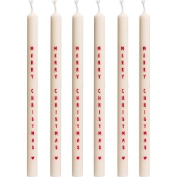 6 styk kertelys - Merry Christmas - :1,3 H:20 cm