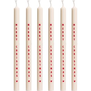 6 styk kertelys - Merry Christmas - :1,3 H:20 cm