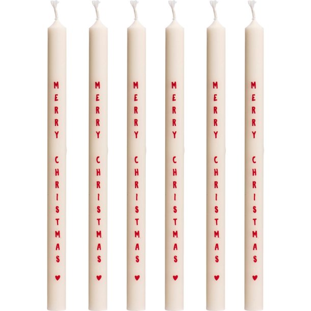 6 styk kertelys - Merry Christmas - :1,3 H:20 cm