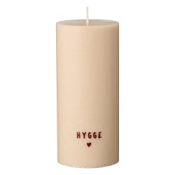 Bloklys med teksten Hygge - Kit - Rustic Brown Tryk - H:15 :6,8 cm