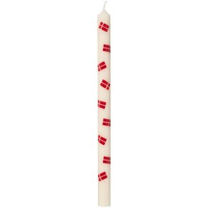 Kertelys med Dannebrog - Stearin - �:1,3 H:20 cm
