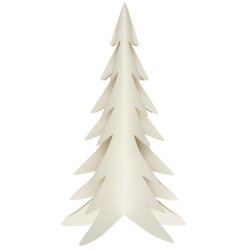 Fritst�ende juletr� i hvidt papir H 35 cm