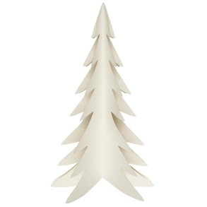 Fritst�ende juletr� i hvidt papir H 35 cm