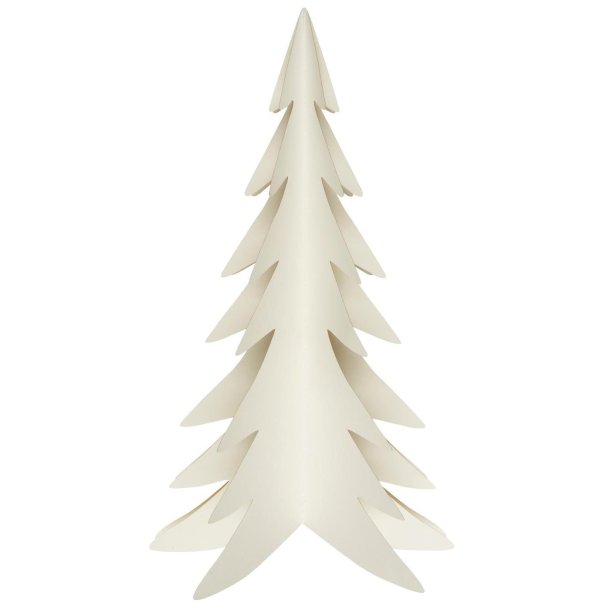 Fritst�ende juletr� i hvidt papir H 35 cm