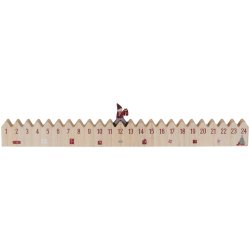 Julekalender i tr� med flytbar nisse � L: 50 cm
