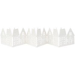 R�kke af selvst�ende papirhuse med udsk�rne vinduer til jul