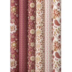S�t med seks h�ndlavede papirark Naya Berry fra Bungalow i b�rfarvede og rosa m�nstre