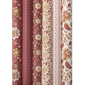 S�t med seks h�ndlavede papirark Naya Berry fra Bungalow i b�rfarvede og rosa m�nstre