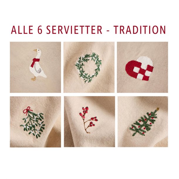 Nordhjem-Pakke #8 - Alle 6 stofservietter - Tradition