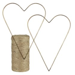 Nordhjem-Pakke #3 - Hjertelig velkomst - 2 store Stella-hjerter - 1 jutegarn