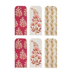 6 gavemrker af hndlavet papir - 12 x 5 cm