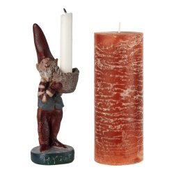 Hygge Nis - No. 05 og flot, rustikt bloklys - Reddish Brown