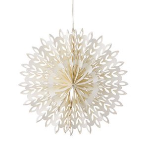 Lasersk�ret papirstjerne Cosmic Silver � 20 cm med glitterdetaljer