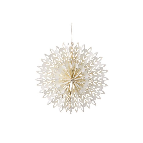 Lasersk�ret papirstjerne Cosmic Silver � 20 cm med glitterdetaljer