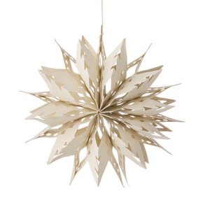 Papirstjerne Glacia i farven Stone � 20 cm med fine lasersk�rne detaljer