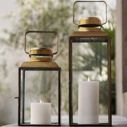 Lanterne - Messingfinish - 14 x 14 x H:26 cm