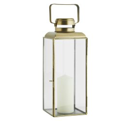 Lanterne - Messingfinish - 14 x 14 x H:36 cm