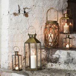 Lanterne - Messingfinish - 14 x 14 x H:26 cm