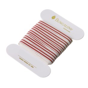 Stribet dekorationsb�nd fra Bungalow i r�d og lys 0,8 cm x 10 m