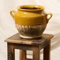 Stor potte - Avignon - med gul lbeglasur - H:20 x B:22 x L:28,5 cm