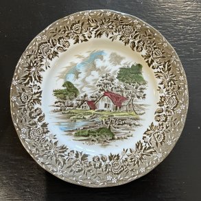 Vintagetallerken - Kage eller dessert - W. H. Grindley & Co. - �:17,5 cm