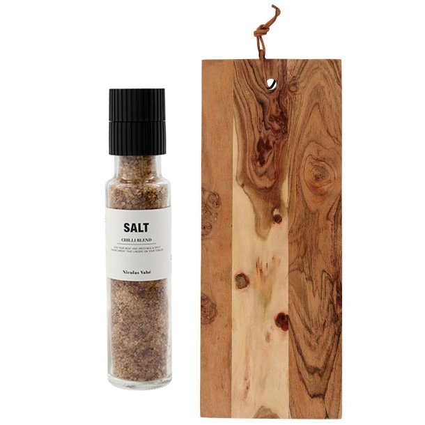 VILDT KUP - Tapasbrt - Akacietr - 45 x 18 cm &amp; Chili-salt fra Nicolas Vah