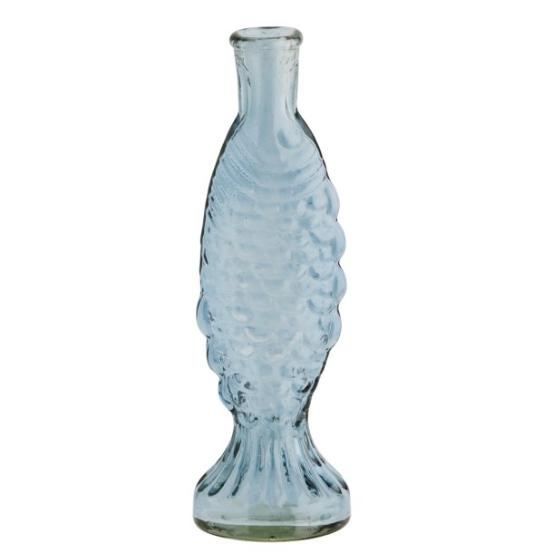 Glasvase - Fisk - Blue - H:20 cm