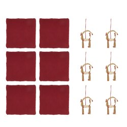 Nordhjem-Pakke #9 - 6 rde stofservietter - 6 rde bukke