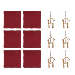 Nordhjem-Pakke #9 - 6 rde stofservietter - 6 rde bukke