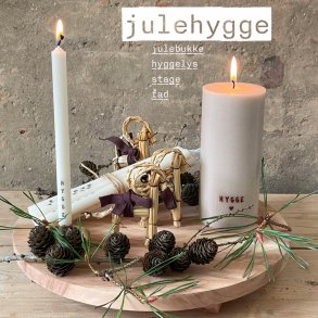 Julepakke - komplet med lys, fad, stage og sm julebukke